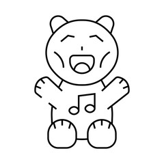 Obraz premium musical stuffed animal toy baby line icon vector. musical stuffed animal toy baby sign. isolated contour symbol black illustration