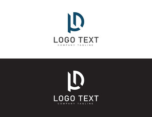 D initial logo sign design