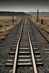 Obraz premium Train tracks in perspective, which demonstrates the Ponzo illusion