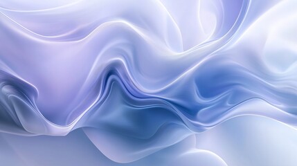 Obraz premium Gentle waves of translucent fabric illuminated softly in calming shades of blue and lavender