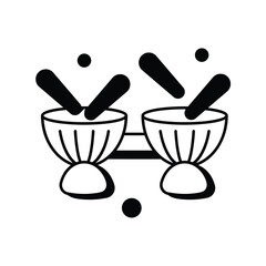 timpani glyph icon with white background vector stock illustration