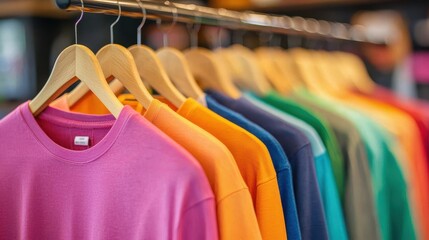 Obraz premium Colors t-shirts on hangers
