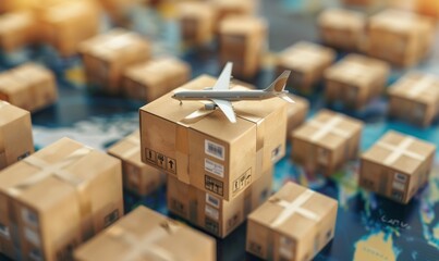 Global logistics, shipping and worldwide delivery business concept