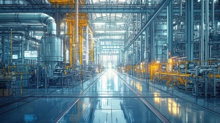 Fototapeta premium Smart manufacturing with intelligent machines driving innovation