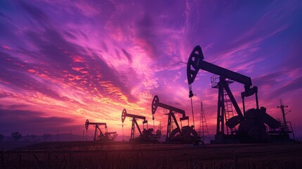 The Oil Pumpjacks at Sunset