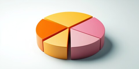 Obraz premium A colorful pie chart illustrating data distribution, ideal for presentations and reports. Vibrant segments enhance visual appeal.
