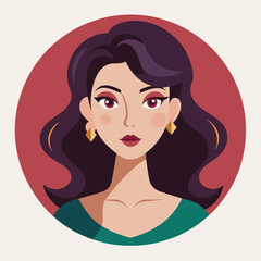 Beauty woman avatar female cartoon profile icon illustration
