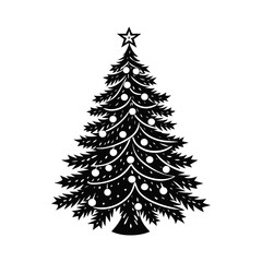 Christmas tree silhouette vector illustration