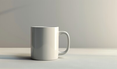 Mock up of a mug isolated from a light gray background