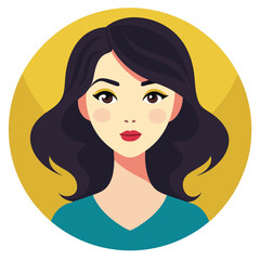 Beauty woman avatar female cartoon profile icon illustration