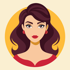 Beauty woman avatar female cartoon profile icon illustration