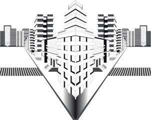 two vanishing point city vector perspective