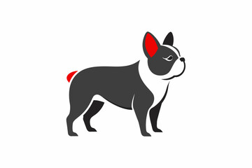 French bulldog full body minimalist logo style on white background