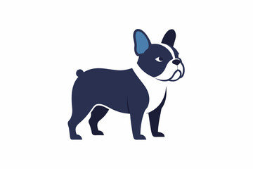 French bulldog full body minimalist logo style on white background