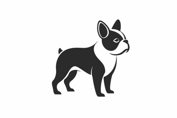 French bulldog full body minimalist logo style on white background