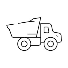 truck toy child line icon vector. truck toy child sign. isolated contour symbol black illustration