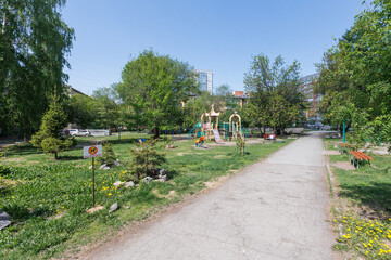 children's playground on the territory of an apartment building