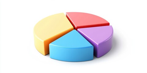 Colorful pie chart composed of four sections, ideal for presentations or educational materials on data visualization.
