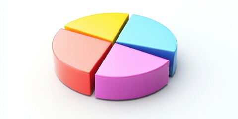 Colorful pie chart representing data segments in a modern design. Ideal for business and statistical presentations.
