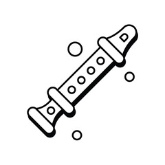flute line icon with white background vector stock illustration