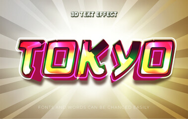 Tokyo red 3d editable text effect style