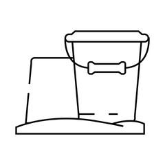 sand beach toy child line icon vector. sand beach toy child sign. isolated contour symbol black illustration