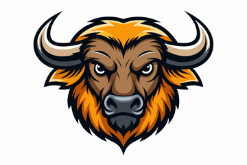 Buffalo Head logo vector illustration on a white background.