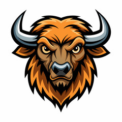 Buffalo Head logo vector illustration on a white background.