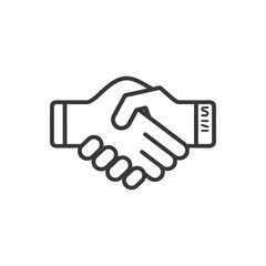 Naklejka premium Line Art Illustration of a Handshake