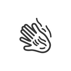 Obraz premium Line art illustration of a hand waving goodbye