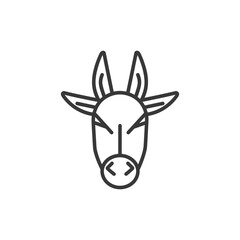 Line Art Illustration of a Cows Head
