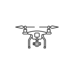 Naklejka premium Line Art Illustration of a Drone with a Camera