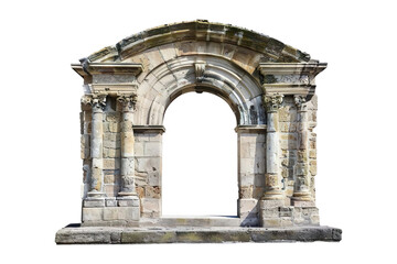 Obraz premium Elements of architectural decorations of buildings. Old wall with arch Isolated on transparent background.