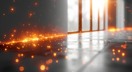 Fototapeta premium Sparkling Interior with Golden Lights