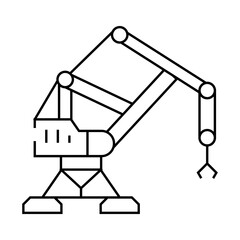 unloading steel production line icon vector. unloading steel production sign. isolated contour symbol black illustration