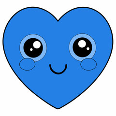 Tender blue heart on a art vector