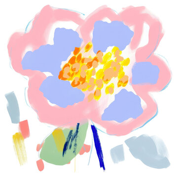 recommend clip art: PNG A flower painting abstract brush.