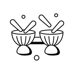 timpani line icon with white background vector stock illustration