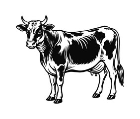 silhouette of a cow