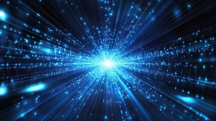 Abstract Blue Light Rays