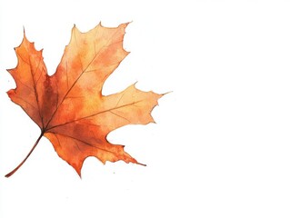 Fototapeta premium A vibrant orange maple leaf, showcasing the beauty of autumn. Perfect for seasonal decor or nature-themed projects.