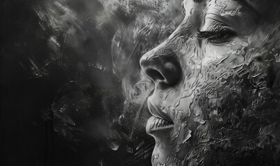 Artistic charcoal drawing effect