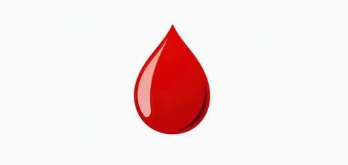 A vibrant red drop of blood, symbolizing health, life, and vitality. Perfect for medical and health-related themes.