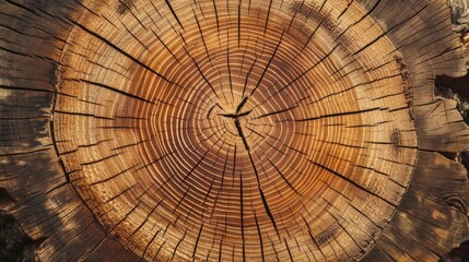 Fototapeta premium Cross-section view of a tree stump