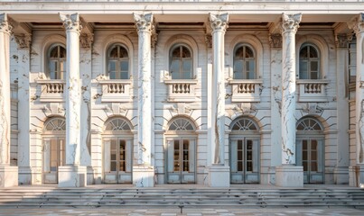 Fototapeta premium Renaissance buildings with symmetrical facades and classical columns