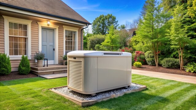 Backyard home standby generator for residential use, home, backup, power, standby, generator, natural gas