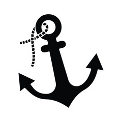 Ship nautical equipment, modern icon of anchor, anchor hook