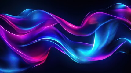 Abstract Glowing Waves - Neon Design