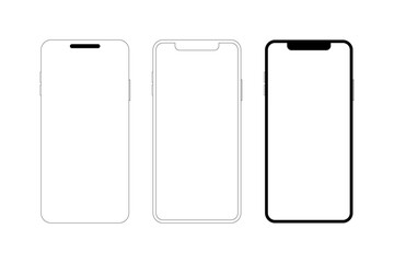 Smartphone outline simple modern design.