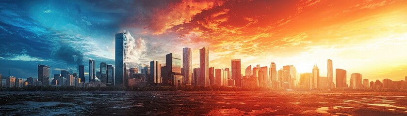 Obraz premium Global Warming and Climate Change Impact